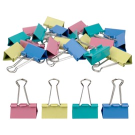 Ykimok Large Binder Clips, 1.6 inch, 24 Pack, Colored Binder Clips, Paper Clamps Large Size for Office Supplies, 4 Vibrant Colors