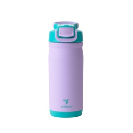 REDUCE 14 oz Hydrate Pro Stainless Steel Insulated Water Bottle - Flip Top Leak-Proof Lid,Dishwasher Safe,BPA-Free, Dual Wall Vacuum, Keeps Drinks Cold for 48 Hrs, Cup Holder Friendly - Mermaid Purple