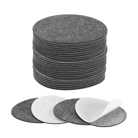M METERXITY 30-Pack Lamp Base Felt, 4 Inch Dia. 2mm Thick Self Adhesive Round Fabric Felt Pads for Lamp/Furniture/DIY, Non-Slip Fiber Backed Patch Circles with Adhesive Backing [Grey]