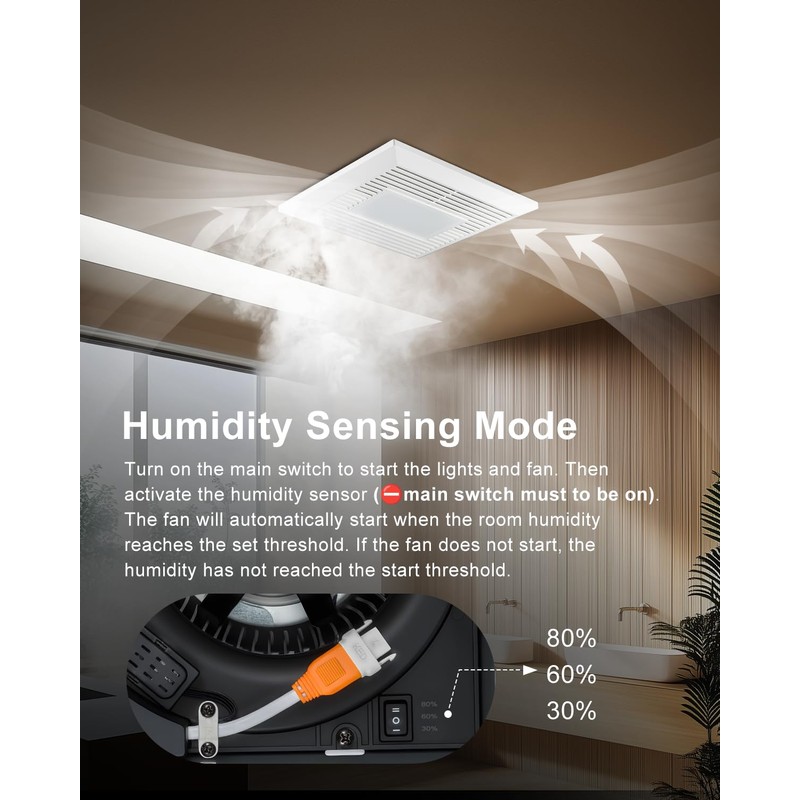 GROWNEER Bathroom Exhaust Fan with Light, 35W Exhaust Fan with
