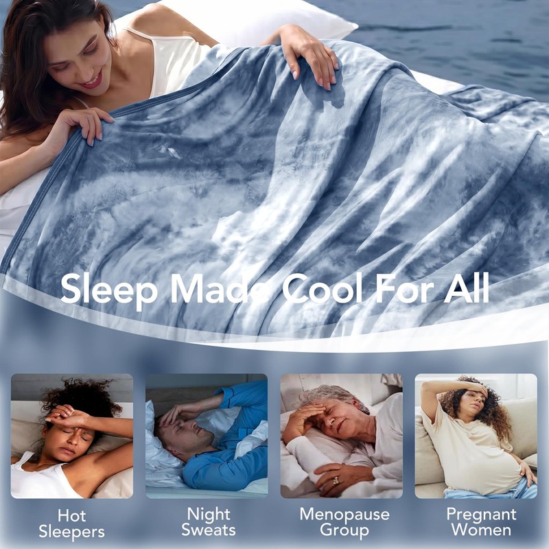 Topcee Cooling Blanket 80''x88'' for Hot Sleepers, Arc-Chill Q-Max>0.35 Double