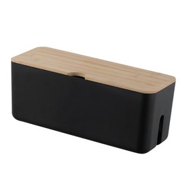 KOMBIUDA Cord Line Manager with Lid Stylish Cable Storage Box for Home Organization Prevents Tangles and Tripping Hazards for Cords Power Strips and Items