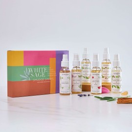 White Sage Smudge Spray Gift Set by Aromafume | 6 x 50ml | White Sage, Sage & Rose, Sage & Lavender, Sage & Palo Santo, Sage & Frankincense, Sage & Sandalwood | Made with Pure Salvia Apiana