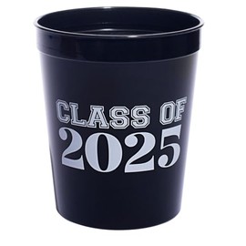 Anderson's Black and White Class of 2025 Stadium Cups, Set of 10, Graduation, Keepsake, Senior Party
