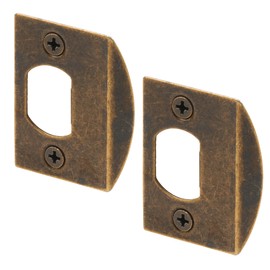 Prime-Line E 2233 Antique Brass Plated, Dead Latch Door Strike (2 Pack)