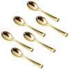 Pryntono 120PCS Gold Plastic Mini Spoons Disposable 4 inch Tasting