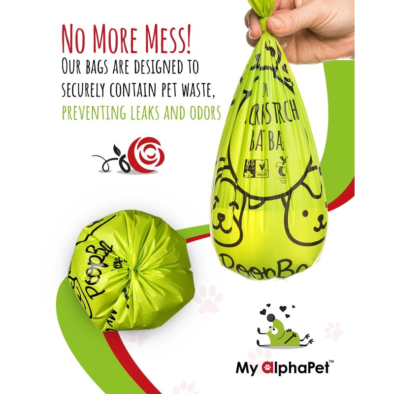 My AlphaPet Compostable Dog Poop Bags, Cornstarch Eco-Friendly, HOME COMPOST