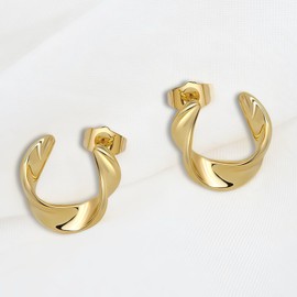 Geedow Spiral Hoop Earrings for Women - 18K Gold Plated Lightweight Earring Fashion Jewelry Set Gifts Formal Birthday Wedding Party Decoration