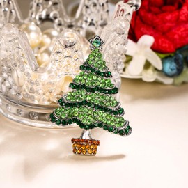 EVER FAITH Party Holiday Gift Rhinestone Crystal Christmas Tree with Bling Star Brooch Pin for Clothing for Women Men, Crystal