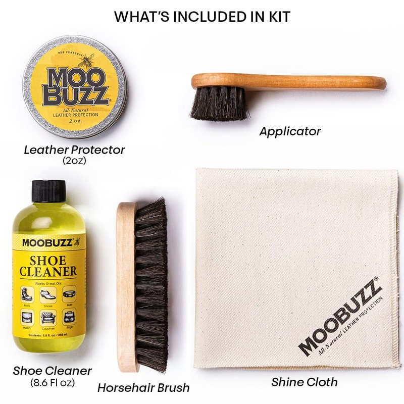 MooBuzz Leather Care Kit by Angelus – All-Natural Leather Cleaner,