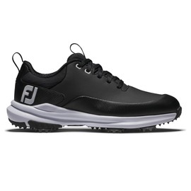 FootJoy Tour Rival Womens Cleated Laced Golf Shoe, Black/Black/White, 8.5