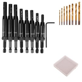 PENCLE Self Centering Drill Bit with Storage Case (Square Case w/Black Bits)