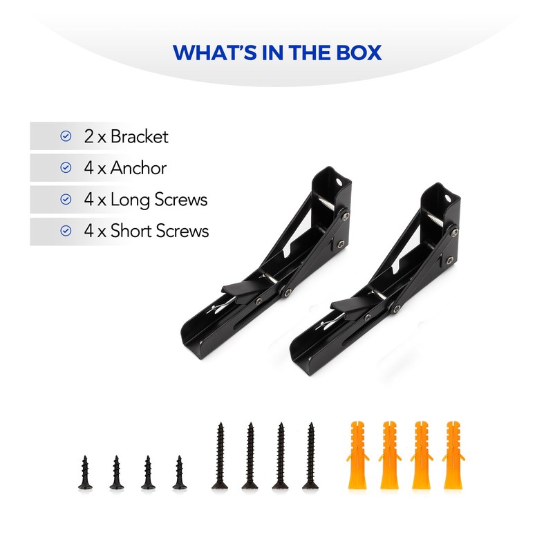 Ravinte 6 Inch Heavy Duty Folding Shelf Brackets - Collapsible