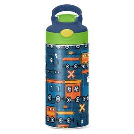 Train Insulated Stainless Steel Water Bottle for Kids Toddlers Steel Cup with Straw & Handle Toddler Cups for School Boys Girls Office Travel Sports Gym