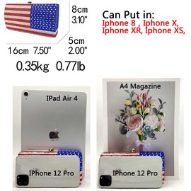 Boutique De FGG American National Flag Gold Crystal Clutch Purses Evening Prom Clutch Handbags Party Rhinestones Clutch Bag