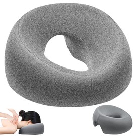 HIULLEN Massage-Gesichtswiegenkissen, U-förmiges Massage Gesichtskissen, Massagekissen Kopf Loch, Massage Kopfstütze für Bett, Massage Kopfstütze Für Schreibtische, Spa, Salon, Massagebett(grau)
