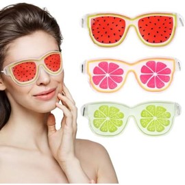 2pcs Antifaces De Gel Para Ojos Fatiga Ojeras Migraña Hinchazón Compresa, Compresa para Terapia Fria o Caliente, Antifaz Gel Frio y Caliente (Modelo