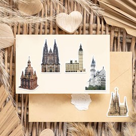 50 Pcs Medieval Castle Stickers for Kids Teens Adults Boys Girls Gift,Stickers Pack for Laptop,Skateboard,Luggage,Car,Bike, Cup,Computer,Water Bottle Decor,Castle Vinyl Waterproof Sticker Decals