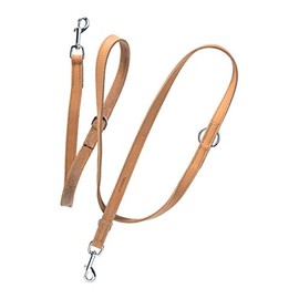 Jack & Russell Travis Premium Greased Leather Dog Lead 2.0 m - Dog Leather Lead Extremely Stable with Stainless Steel Carabiner - Genuine Leather Lead Multiple Adjustable - Travis (Light Brown)