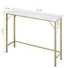 GAOMON Narrow Console Table, Gold Sofa Table with Outlets, Behind