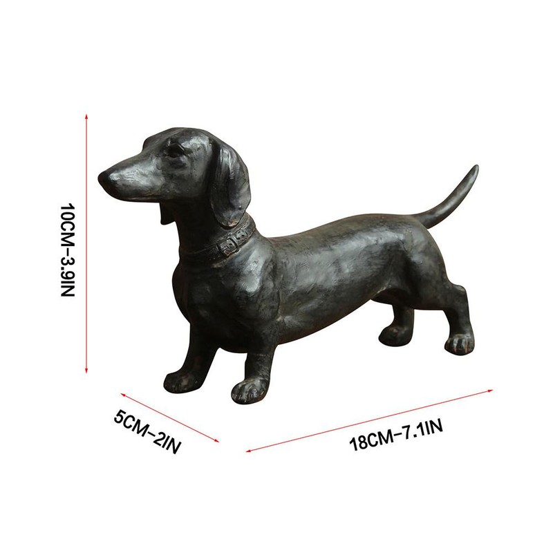 Home Decor Black Standing Long Dog Resin Statue Resin Crafts