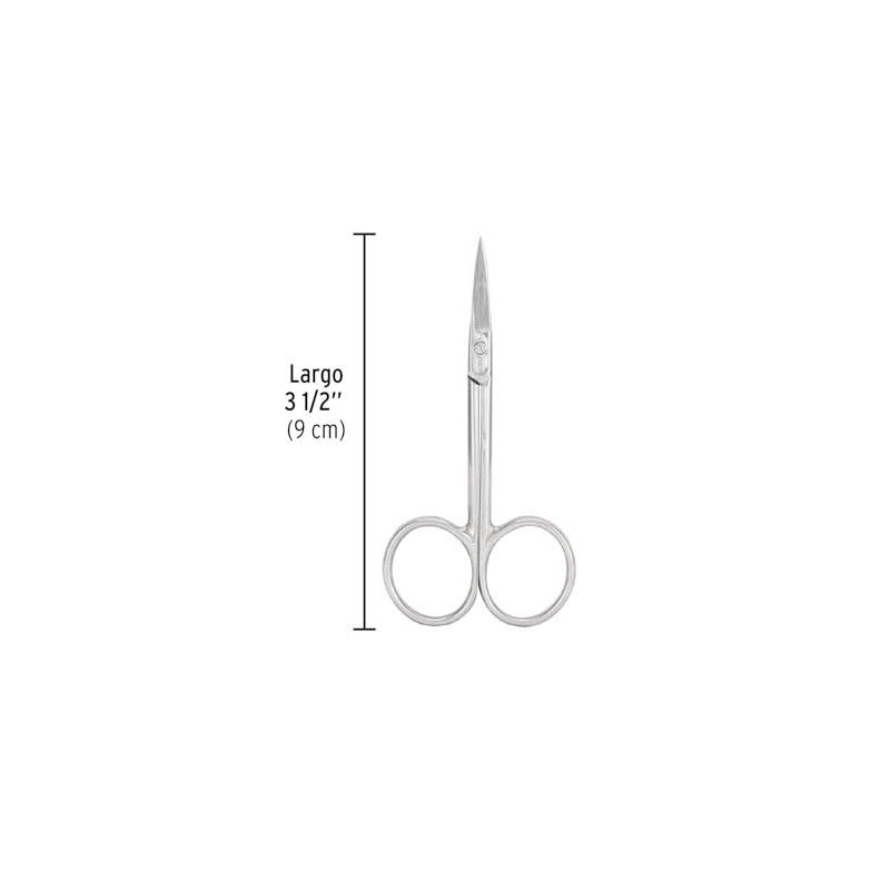Tijera p/manicure 3-1/2", punta curva