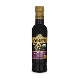 Filippo Berio Organic Balsamic Vinegar of Modena 8.4 fl. oz. Glass Bottle, Gluten Free, Lactose Free, Non-GMO