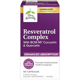 Terry Naturally - Resveratrol Complex - with BCM-95 Curcumin & Quercetin - 60 Capsules