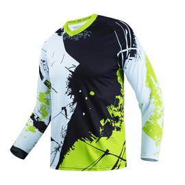Men's Mountain Bike Jersey Long Sleeve MTB Off-Road Motocross Jersey Quick Dry Downhill&Motocross Shirts
