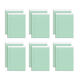 TOPS Prism Writing Pads, 8-1/2" x 11-3/4", Legal Rule, Green, Perforated, 50 Sheets, 12 Pack (63190)