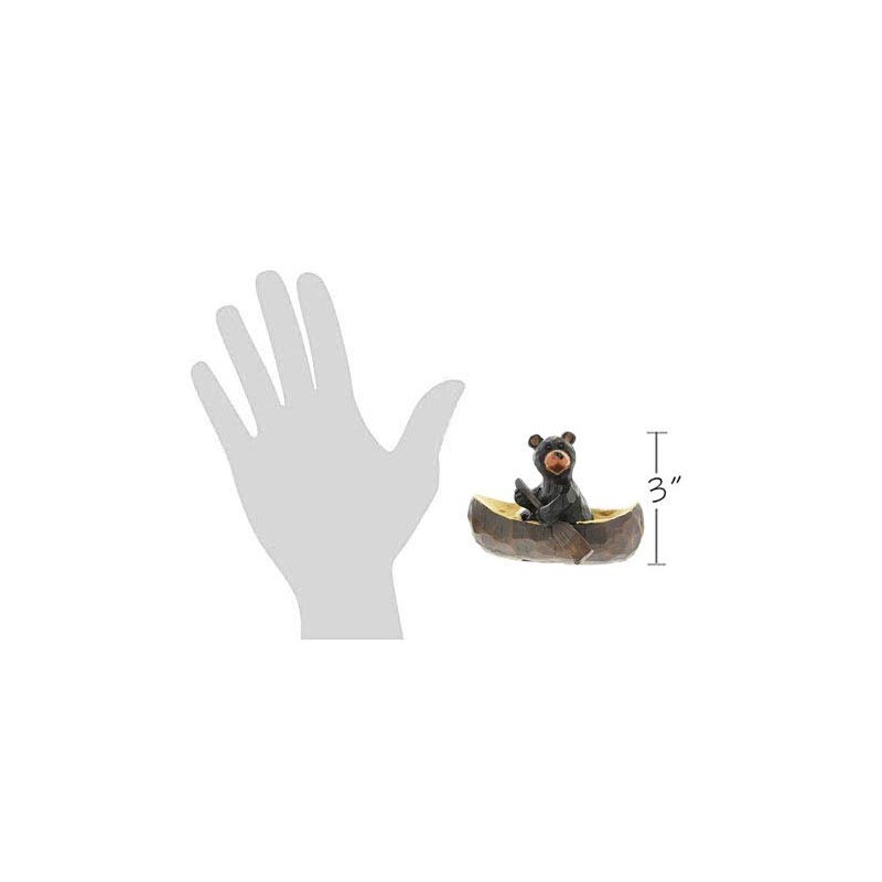 The Bridge Collection Canoeing & Kayaking Black Bear Figurines, Set