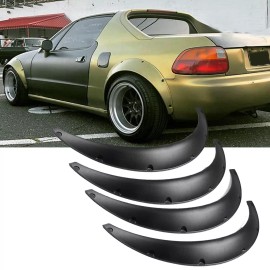 GOODFITMENT For Honda Civic 3.5" Wheel Arches Fender Flares Extra Wide Body Kit Black 4 pcs