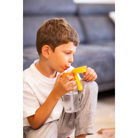 JARLSON® Children's Drinking Bottle – TÜV Tested – Water Bottle 500 ml – BPA Free – Leak-Proof – Children's Bottle with Straw – Tritan Bottle for School, Nursery, Bicycle (Yellow)