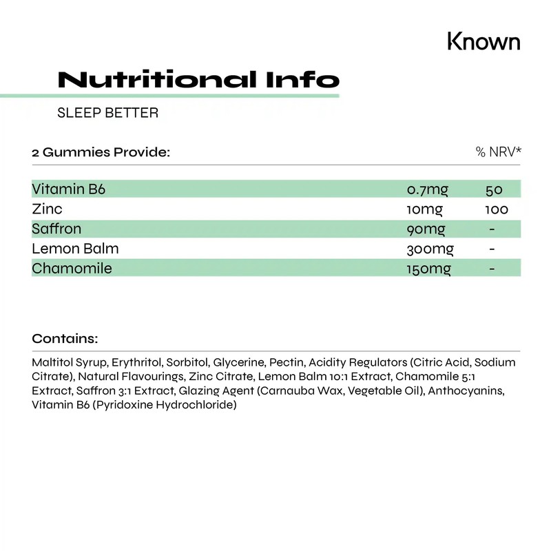 Vegan Sleep Better Mixed Berry Flavoured Gummies by Known Nutrition