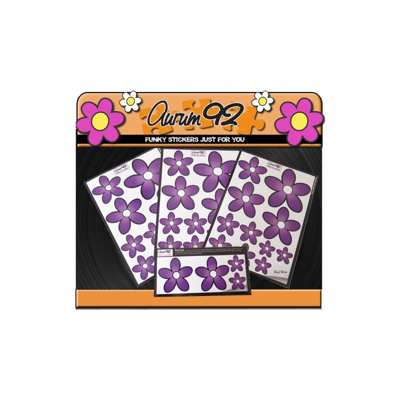 Purple Daisy Car Stickers - Pack of 30