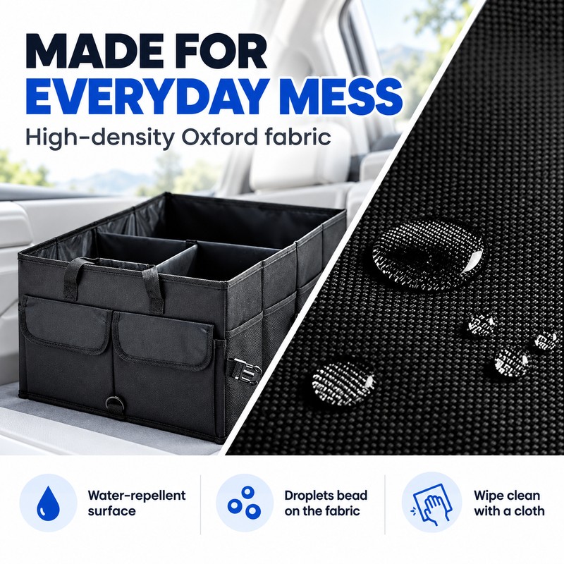 Large Collapsible Car Trunk Organizer for Storage – 600D Oxford