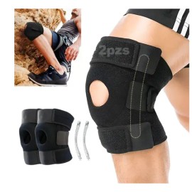 2pz Rodilleras Ortopédicas De Neopreno Ajustables Con Rótula Abierta Y Varillas Flexibles Soporte Deportivo Acolchado Con Velcro Ideal Para Ejercicio 