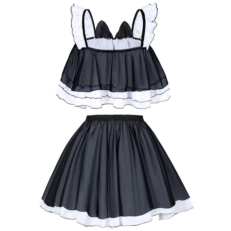 Wannsee Anime Crop-Top Maid Fancy Princess Skirt Cosplay Costume Furry