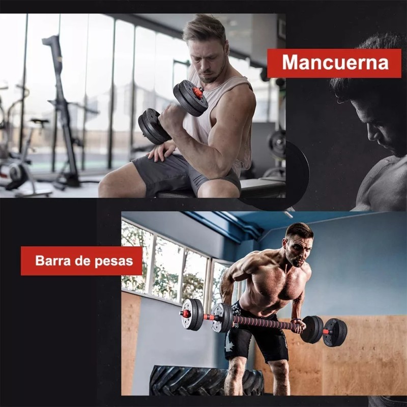 Lawuto Juego de mancuernas Lawuto barra recta ejercicio kit ajustables