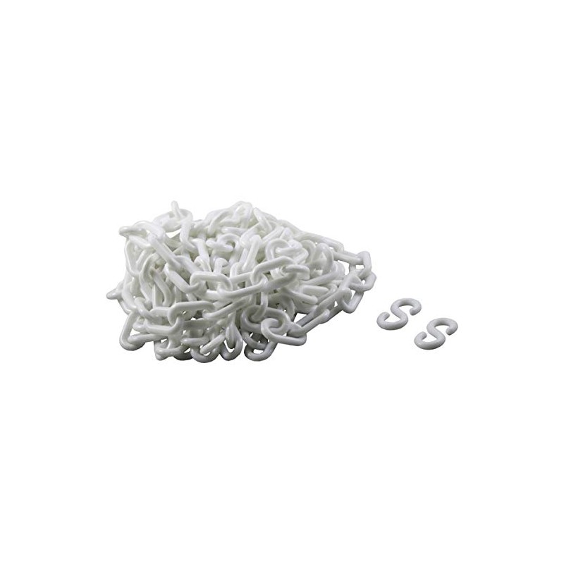 SUN UP Plastic Chain #6 White 5m (2 S Hooks)