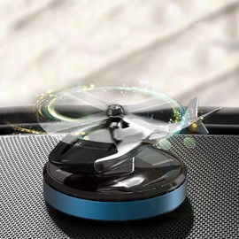 Fancemot Helicopter Car Air Fresheners Rotating Solar Car Fresheners Airplane Car Perfume