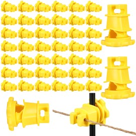 Frienda 25 Pcs Electric Fence Wire Insulators Screw Round Post Insulator Fence Wire Holding Insulator Post Clips Insulators Fence for Farm Fence Pet Containment
