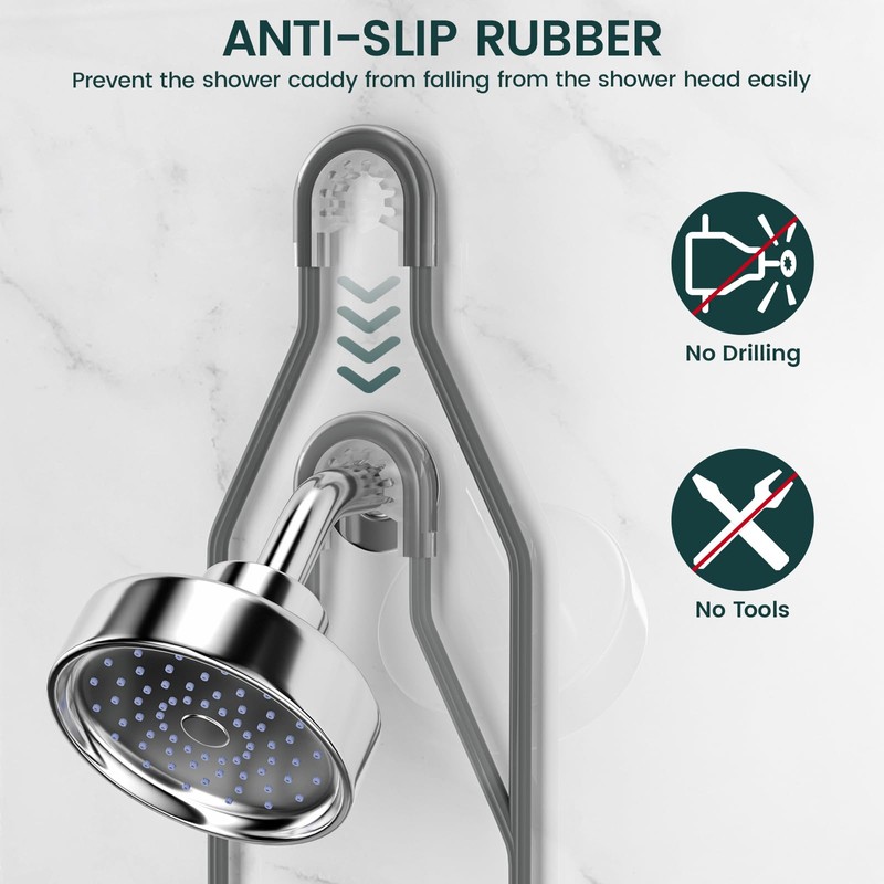 REINHARDT Shower Caddy Hanging Adjustable, Extended Length Rustproof Shower Caddy