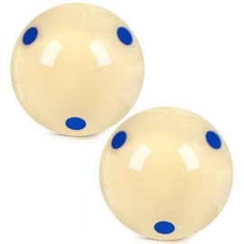 2 Pack AAA-Grade Pro-Cup Billiard Cue Ball Standard Regulation Size 2-1/4" Practice Training Pool Cue Ball with 6 Blue Dots
