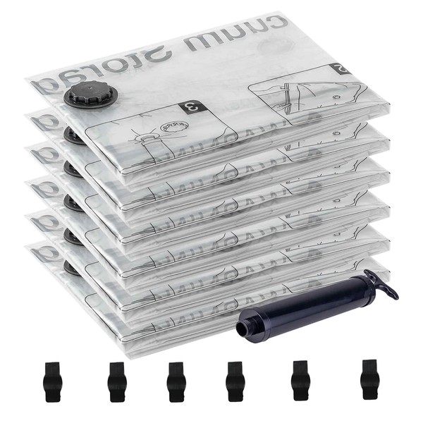 Weejian 6 Jumbo Vacuum Storage Seal Bags, Space Saver Bags