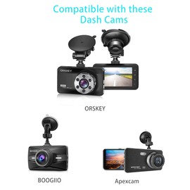 Glucrean Dash Cam Mount Compatible with ORSKEY/BOOGIIO/Apexcam/Ajvvf Dashcam, Suction Cup Mount Easy to Install and Use, Strong Suction Power Hight Durability and Removeable 2 Pcs