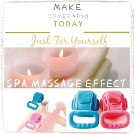 QGZ 2 unidades de esponja larga de silicona para ducha, limpiador de espalda, limpiador de ducha de silicona, cepillo de baño corporal de silicona, cepillos exfoliantes de lufa para hombres y mujeres, limpiador de baño de silicona, doble cara