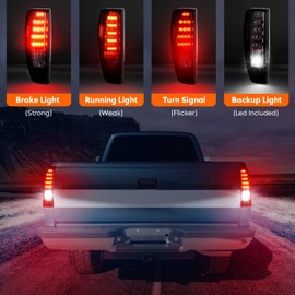Tresound LED Tail Light for Chevy Colorado 2004-2012, GMC Canyon 2004-2012 Rear Taillight Assembly Chrome Housing Smoked Lens