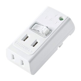 Sanwa Supply TAP-SP221 Lightning Guard Tap, 2 Openings, 2 Pieces, Includes Bulk Concentration Switch, Small, White