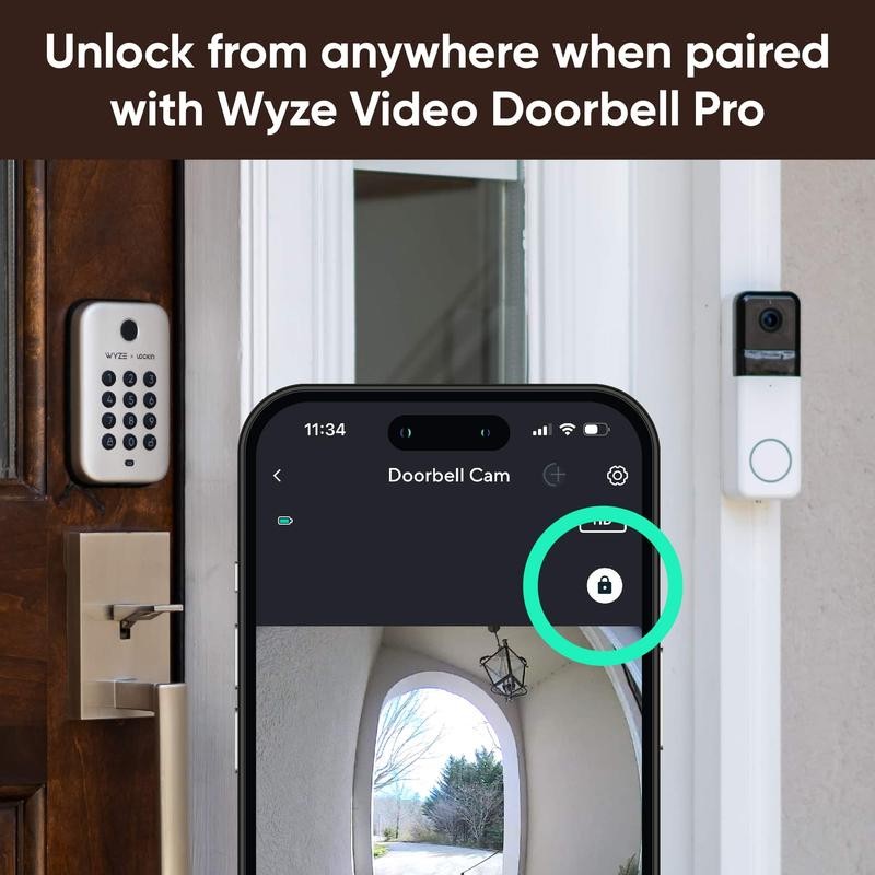Wyze Lock Bolt — Fingerprint Keyless Security Lock, Smart Bluetooth